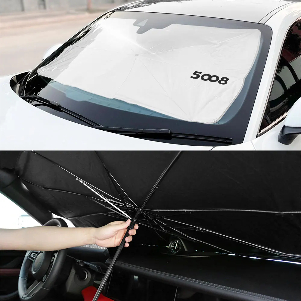 For Peugeot 206 207 307 308 508 407 408 2008 5008 Car Front Windshield  Parasol Visors Auto Flodable Sunshade Cover Accessories