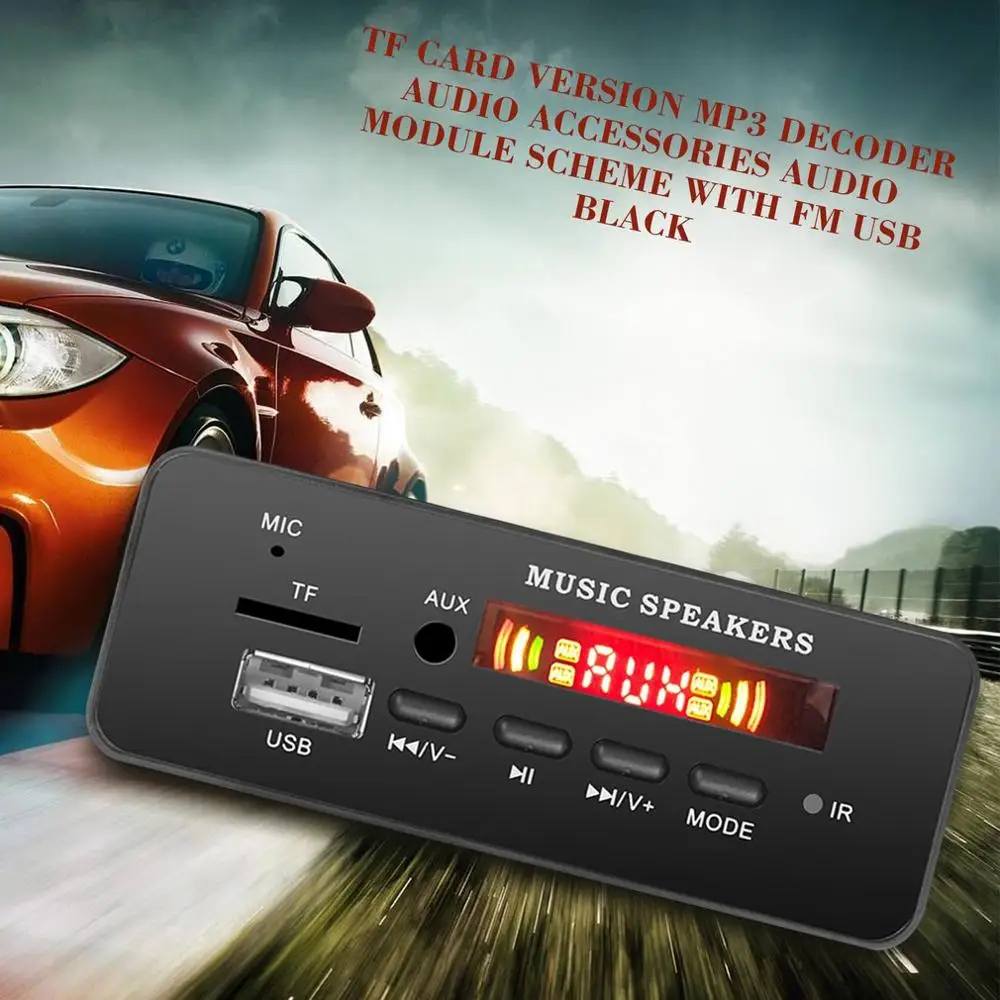 Запись автомобиля USB V5.0 Hands-free MP3-плеер интегрированный 5 в 12 В MP3 декодер плата модуль дистанционного управления
