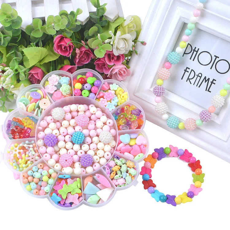 

Sunflower Boxed Children'S Educational Bead Toy DIY Bead Set GIRL'S Beading Bracelet Necklace Amblyopia Training Toys Girls Gift