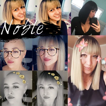 Noble Synthetic Wig For Black Women/613 White Women Short Wig Straight 14 Inch Blonde Wig Cosplay Hair Synthetic Lace Front Wig 2