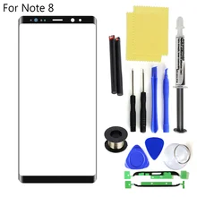 Screen Lens Cover Compatible for Samsung Galaxy Note 8 9 10 Plus Front Glass Screen Lens Replacement Repair Kit + UV Glue