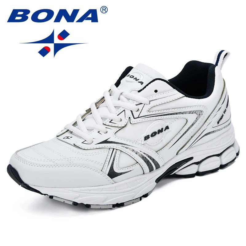 BONA/брендовая мужская Стильная Спортивная обувь на шнуровке из микрофибры, яловичный спилок, обувь для бега, мужские повседневные удобные кроссовки