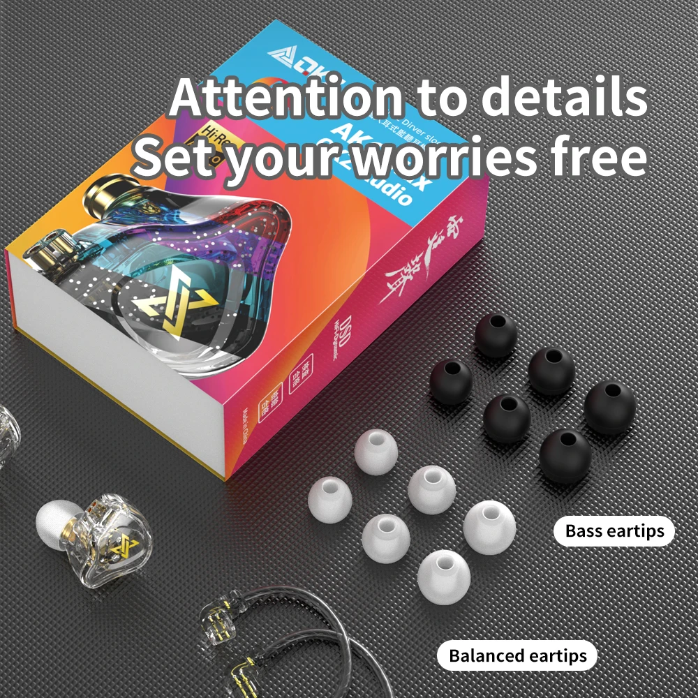 QKZ AK6 MAX Earphones 1 Dynamic HIFI Bass Earbuds In Ear Monitor Headphones Sport Noise Cancelling Headset