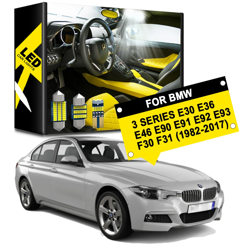 KAMMURI белый Canbus для BMW 3 серии E30 E36 E46 E90 E91 E92 E93 F30 F31 M3 светодиодный Интерьер Карта