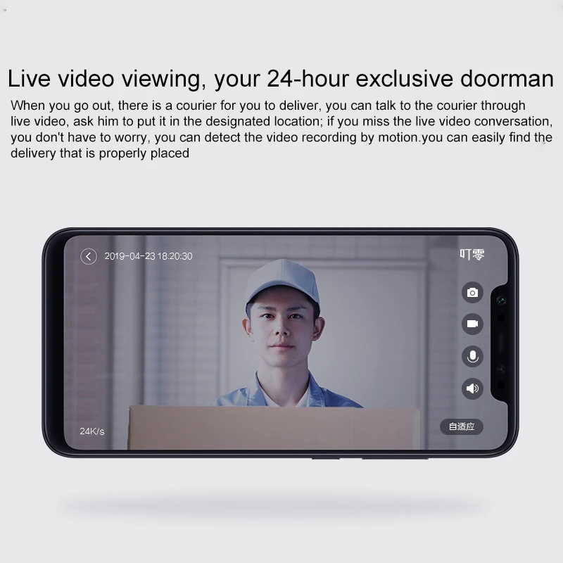 Xiaomi Mijia умный wifi видео Визуальный дверной звонок с дверной звонок Поддержка инфракрасного ночного видения и изменение голосовой Интерком
