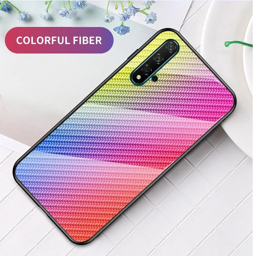 Чехол из закаленного стекла из углеродного волокна для huawei P20 P30 Pro Honor 9 10 Lite 7C 8C 8A 8X 9X Honor 20 Pro 10i 20i P smart Z
