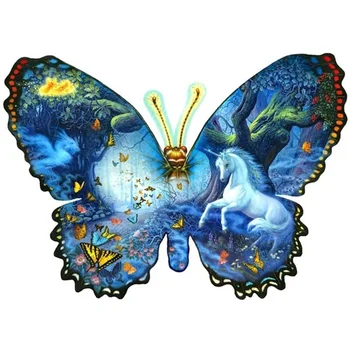

Butterfly Horse Animal DIY Full Round Drill 5D Diamond Painting Cross Stitch Mosaic Rhinestone Diamond Embroidery Home Decor