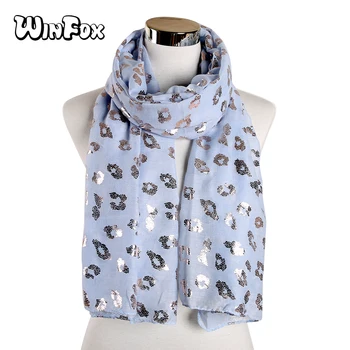 

Winfox Leopard Print Black Pink Glitter Gold Scarf for Women Long Shawl Shiny Female Wraps Foulard Hijab Beach Stoles
