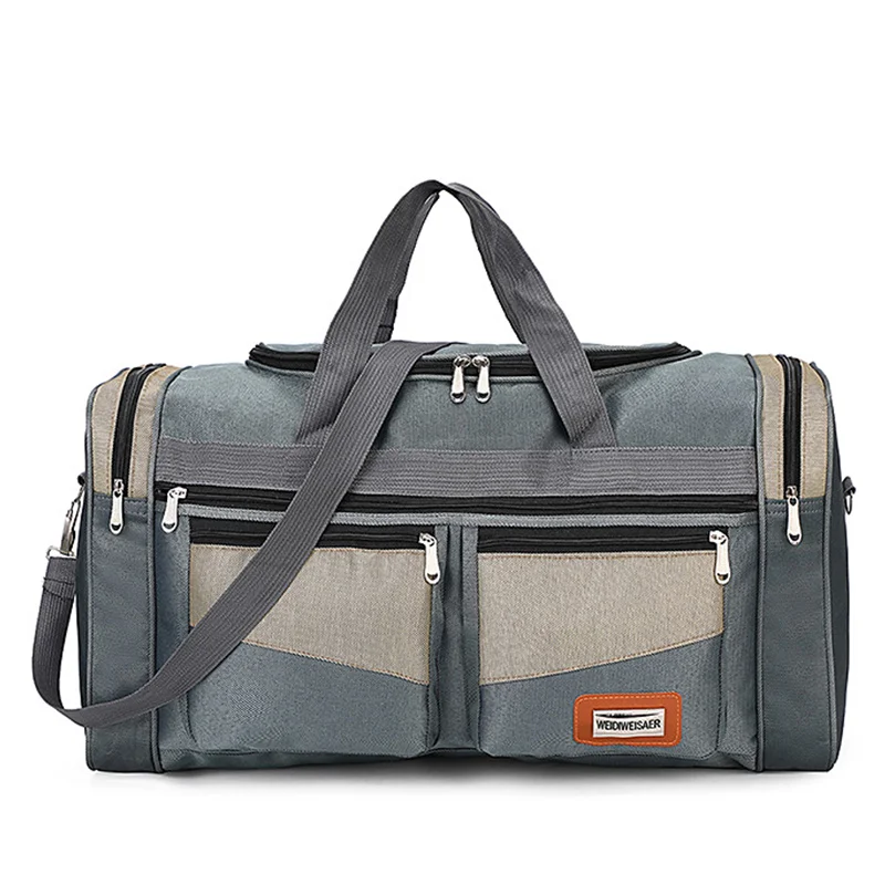 Новая Большая вместительная модная дорожная сумка для мужчин и женщин, сумка для выходных, Большая вместительная нейлоновая переносная дорожная сумка для переноски багажа XA159K - Цвет: Gray