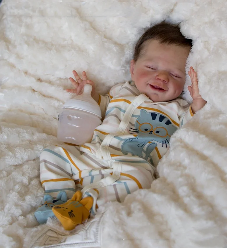 Popular reborn doll kit sleeping April very soft touch fresh color unpainted unfinished doll parts DIY reborn dolls