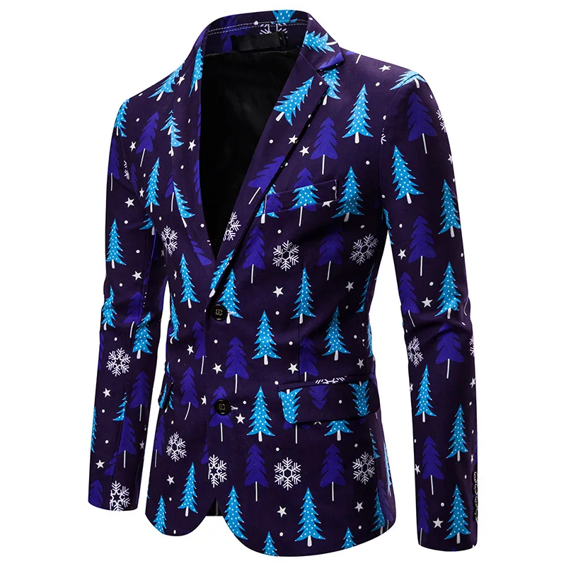 Высокое качество мужской s костюм пальто Модная Рождественская серия геометрический 3D Принт блейзер мужские куртки Повседневные Вечерние Slim Fit мужской костюм - Цвет: SD11