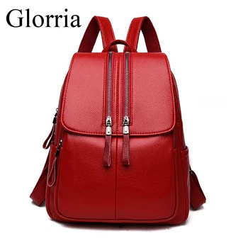 

2019 Women Leather Backpacks High Quality Ladies Bagpack Luxury Designer Large Capacity Casual Daypack Girl Sac A Dos Bolso