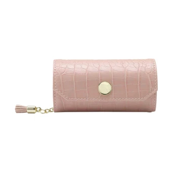 

Travel Jewelry Organizer, Portable Leather Jewelry Roll for Travel, Mini Size & Light Weight Jewelry Storage Organizer Bag for D