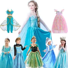 Europe And America Children Cosplay Clothing Halloween Allah God Butyl Jasmine Princess Sequin Tops+ Culottes 2 Pieces