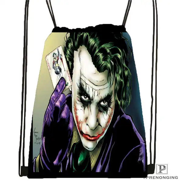 Drawstring Backpack Custom the-joker-batman-arkham походная сумка на шнурке милый рюкзак для детей(черная спинка) 31x40 см#180611-03-113 - Цвет: Drawstring Backpack