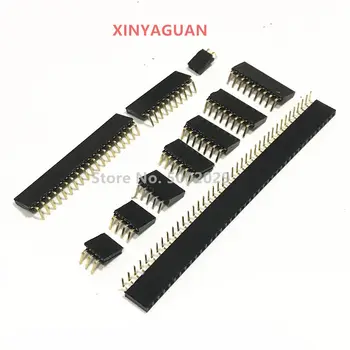 

Free shipping 2.54mm 1*2P/3P/4P/5P/6P/7P/8P/9P/10P/40P female header single row curved needle Pitch PCB Pin Header Connector