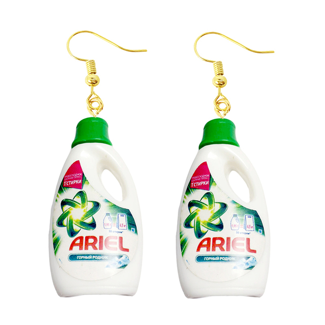 Earring Made Cute Girls Eardrop Funny Gift Sweet Handmade Cartoons Mini Fruit Drink Ham Sausage Toothpaste Shampoo