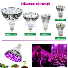 Полный спектр Led Grow Light E27 6 Вт 10 Вт 30 Вт 50 Вт 100 Вт Красный Синий УФ ИК Светодиодная лампа для гидропоники цветы растения, овощи