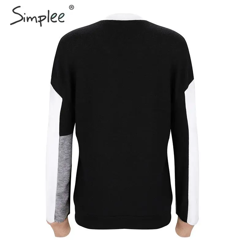 Ceny Simplee patchworkowy w stylu casual swetry sweter z dzianiny o neck z długim rękawem kobiet sweter 2019 anglia panie elegancki ciepły zimowy sweter