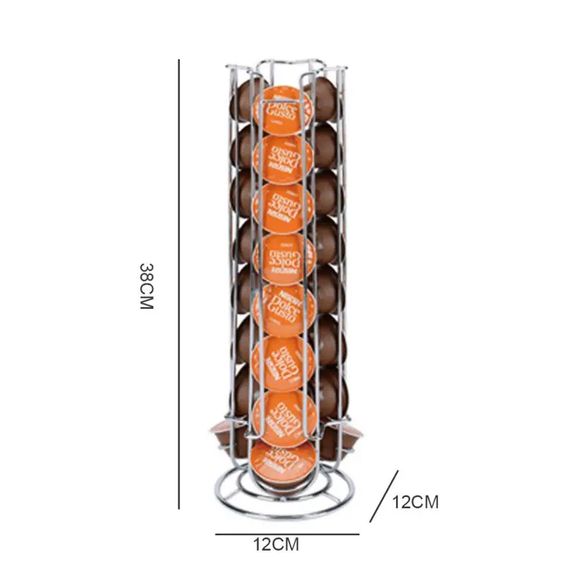 Вращающийся органайзер для капсул, держатель для капсул, железная металлическая подставка для кофе с хромированным покрытием, стойка для кофейных капсул, для предметов капсул - Цвет: A5