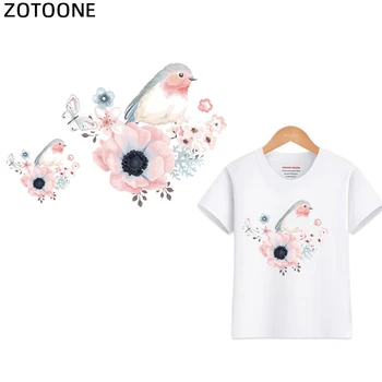 

ZOTOONE Birds Flower Patches For Clothing A-level Washable Heat Transfer DIY Heat Transfer for Clothes for Kids Sticker Gift