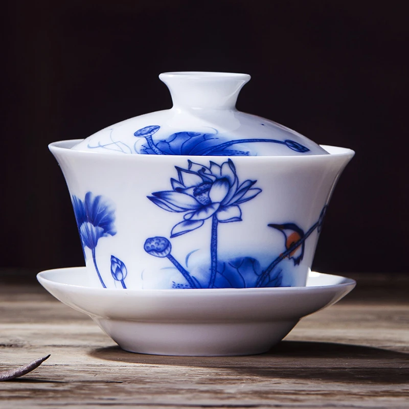 E Style 240 мл Gaiwan керамическая фарфоровая чайная соусница для тарелки Обложка набор пиалы для чая Посуда для чая кухонная посуда для питья мастер рукоделье чашка украшения подарки - Цвет: E Style