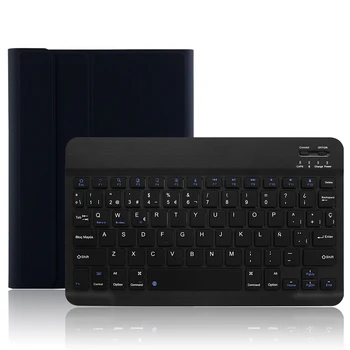 

For iPad Air 1 2 Pro 9.7 Inch 2017 2018 Tablet Bluetooth Keyboard with Fine Sheep Pattern Leather Case Pen Slot Version Spanish