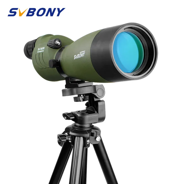  US $106.65 SVBONY SV17 Spotting Scope 75x70mm Zoom Waterproof Hunting Archery Telescope Optics 