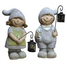 Открытый креативный газон двор виллы карликовая кукла скульптура сад пейзаж украшение сада декор с подсвечником M2906