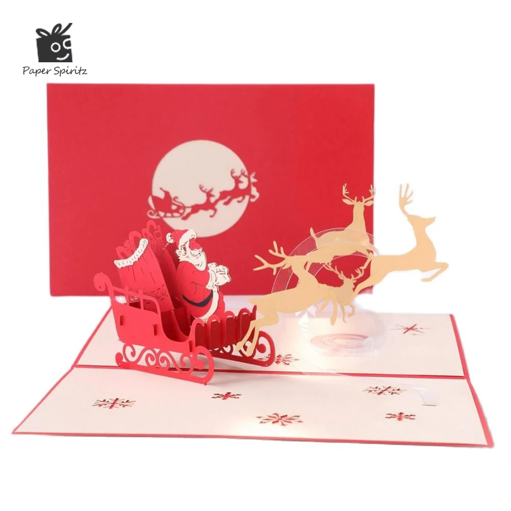 3D Pop Up Merry Christmas Gifts карты с конвертом для приглашения на вечеринку все случаи | Дом