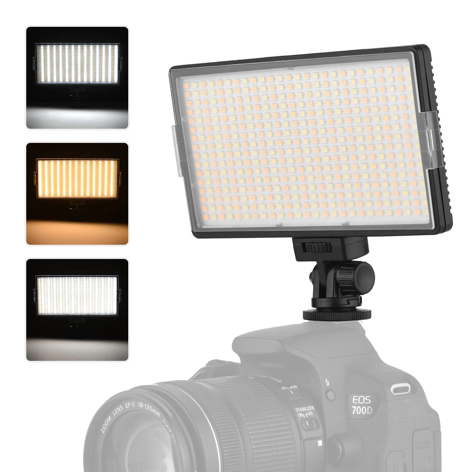 Andoer LED-416 LED Video Light On-Camera Photography Light Panel 3200-5600K Dimmable with 1/4" Screw Hole for Vlog Live Stream 2