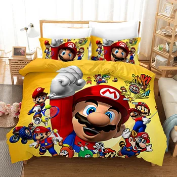 

Super Mario Bros bedding set Duvet Covers Pillowcases Mario Children room decor comforter bedding sets bedclothes bed linen