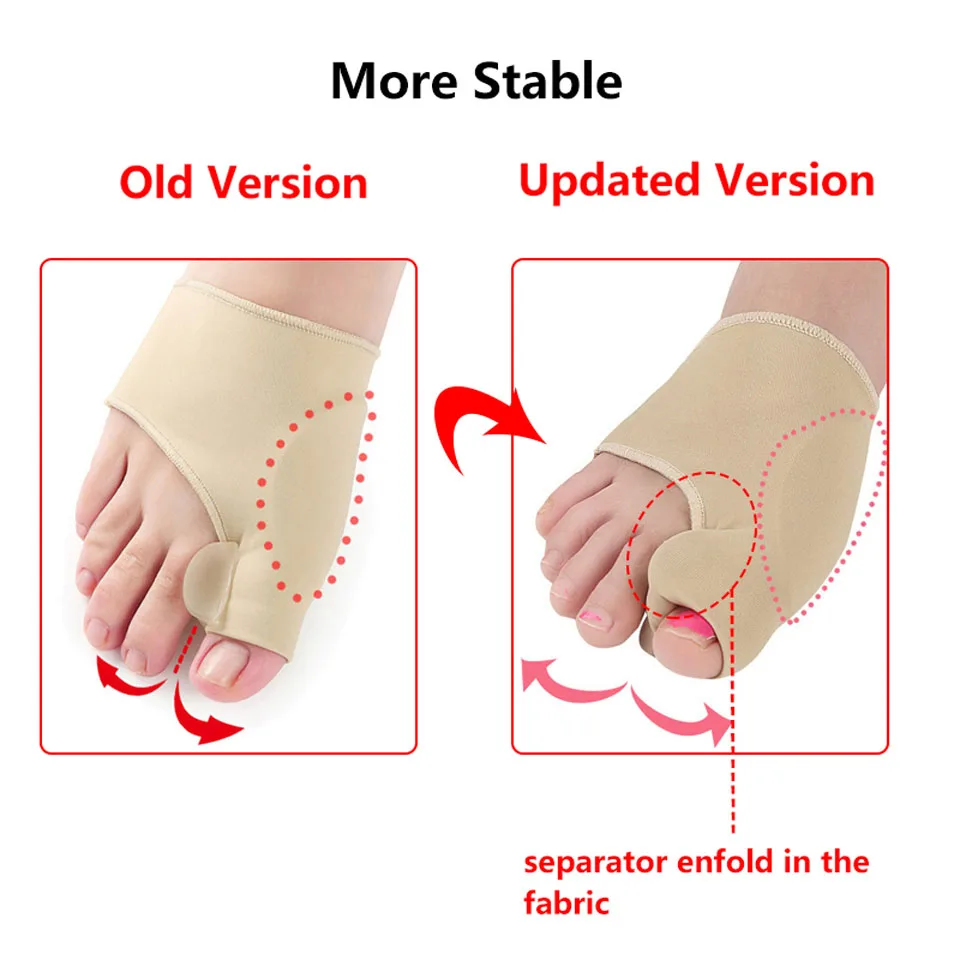 Bunion Corrector Hallux Valgus Foot Pedicure Sock Bone Thumb Toe Separators Correction Splint Foot Straightener Updated Version