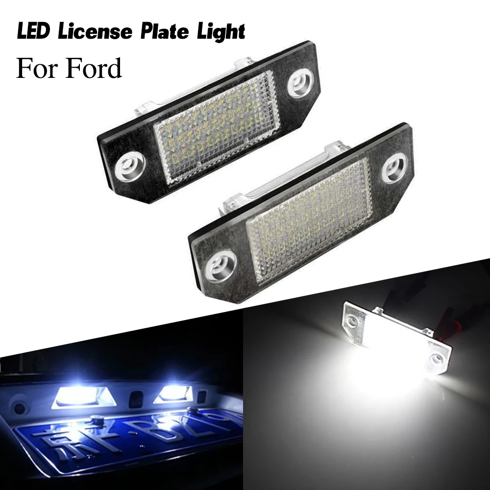 

2PCS Number License Plate Light Lamp No Error 18SMD LED auto Luces 12V 6500k Car Accessories for Ford Focus C-MAX MK2 03-08 new