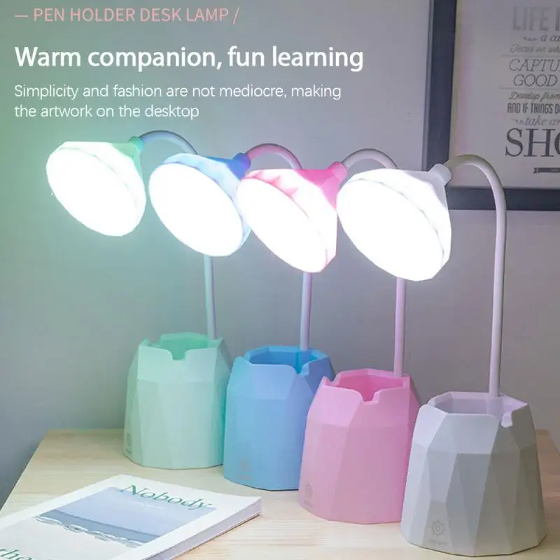 

New 1PC DC5V USB Powered Pen Holder Desk Lamp Student Dormitory LED Eye Protection Reading Light Touch USB Charging Night Light