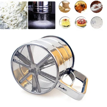 

High Quality Handheld Flour shaker Stainless Steel Mesh Sieve Cup Icing Sugar Bakeware Baking Pastry Tools