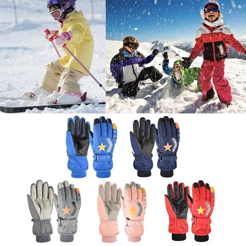 

Children Winter Ski Gloves Thick Warm Waterproof Windproof Gloves Outdoor Sports Kids Mittens