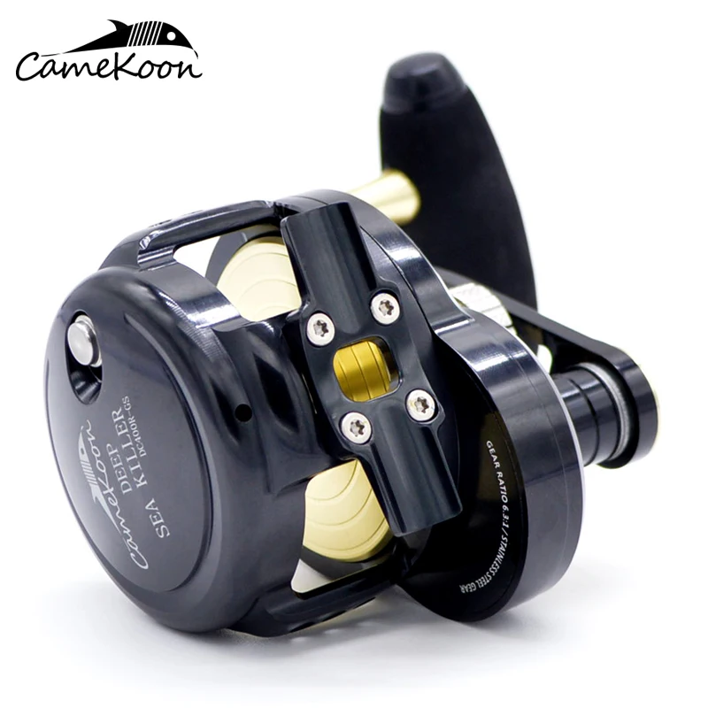 CAMEKOON 70LB 최대 드래그 강력한 해양 낚시 릴 6.3:1 염수 드럼 트롤링 릴 레버 드래그 빅 게임 지깅 릴