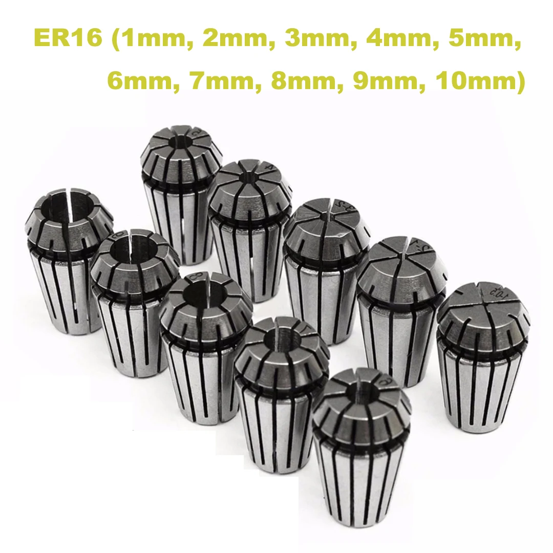 10Pcs ER16 Spring Collet Rod Holder CNC milling tool Engraving Machine 1mm-10mm Wood cutter | Инструменты