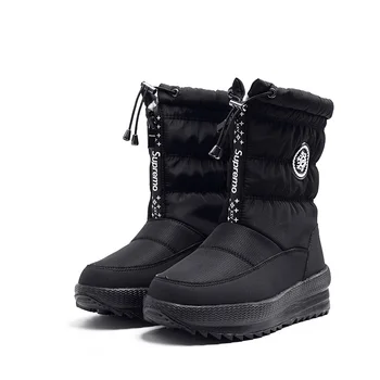 

black red female boots winter snow boots nice looking plus size plush warm down rubber boots outsole high quality women shoes