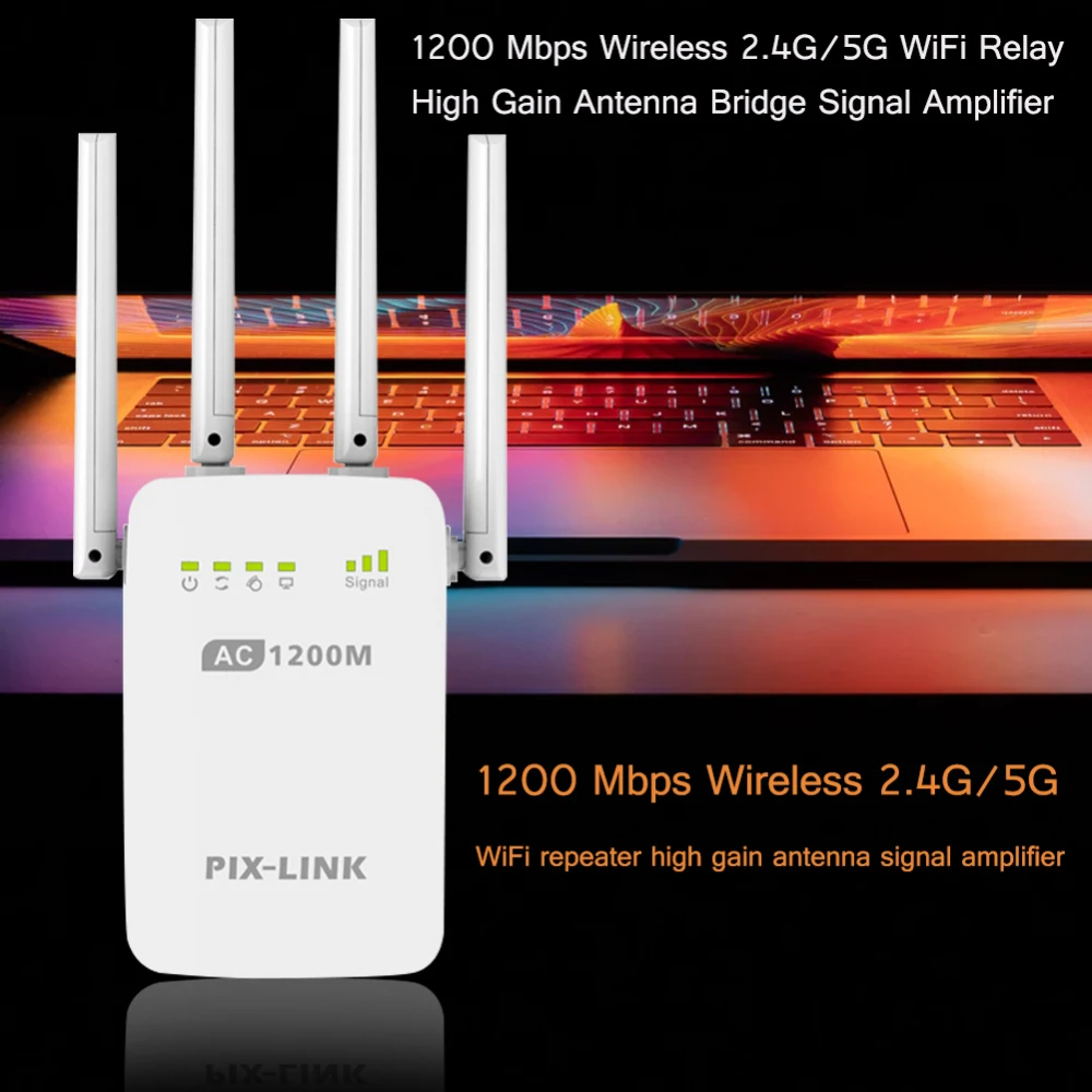 Мощный AC 1200 Мбит/с беспроводной 2,4G/5G WiFi ретранслятор с высоким коэффициентом усиления антенна усилитель сигнала моста Ethernet порт точка доступа