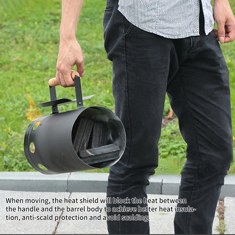 Outdoor BBQ Rack Tools Kitchen Barbecue Fire Chimney Starter Bucket Fast Charcoal Ignition Barrel Carbon Furnace |
