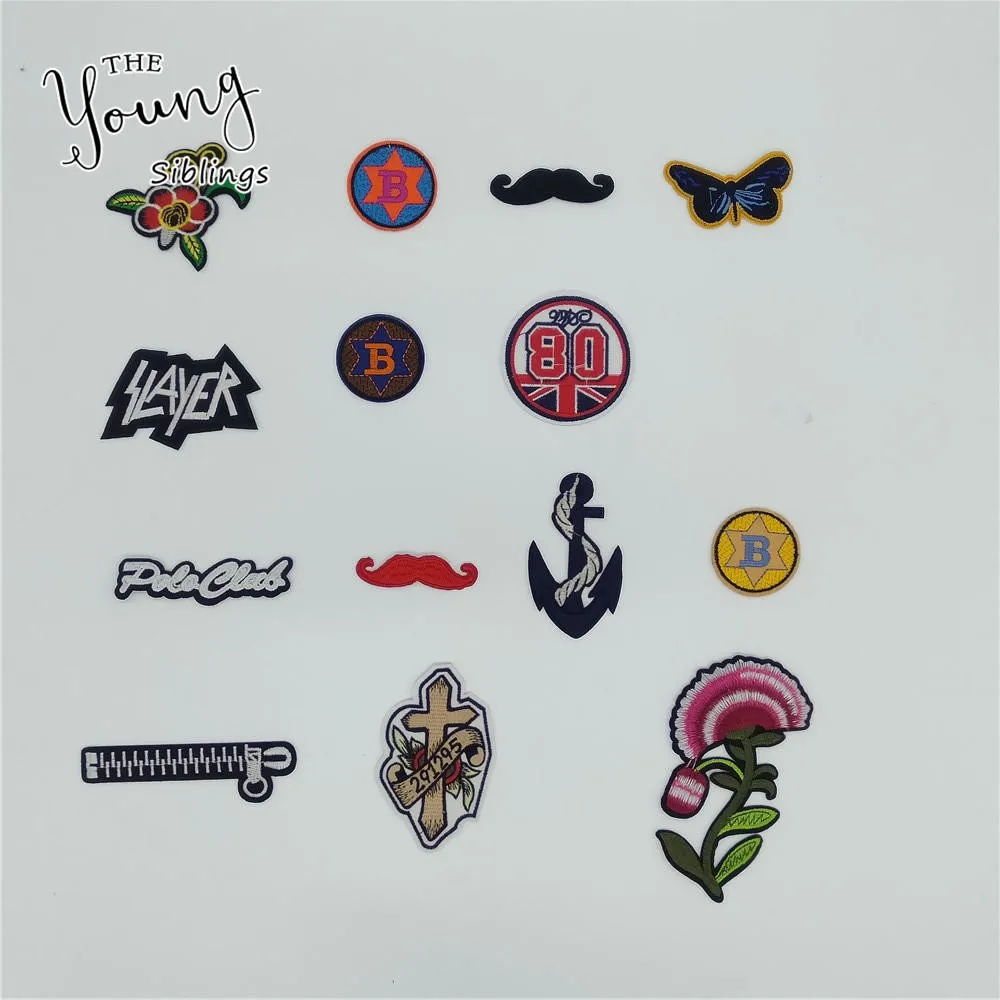 

High quality Embroidery Applique Iron on Patch Clothing Shoes Hat pattern Badge Paste Sewing Stickers Decorate Dress Accessories