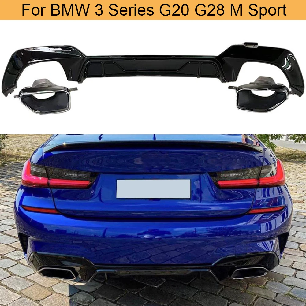 Губа диффузора заднего бампера из углеродного волокна для BMW 3 серии G20 G28 Sport M320i