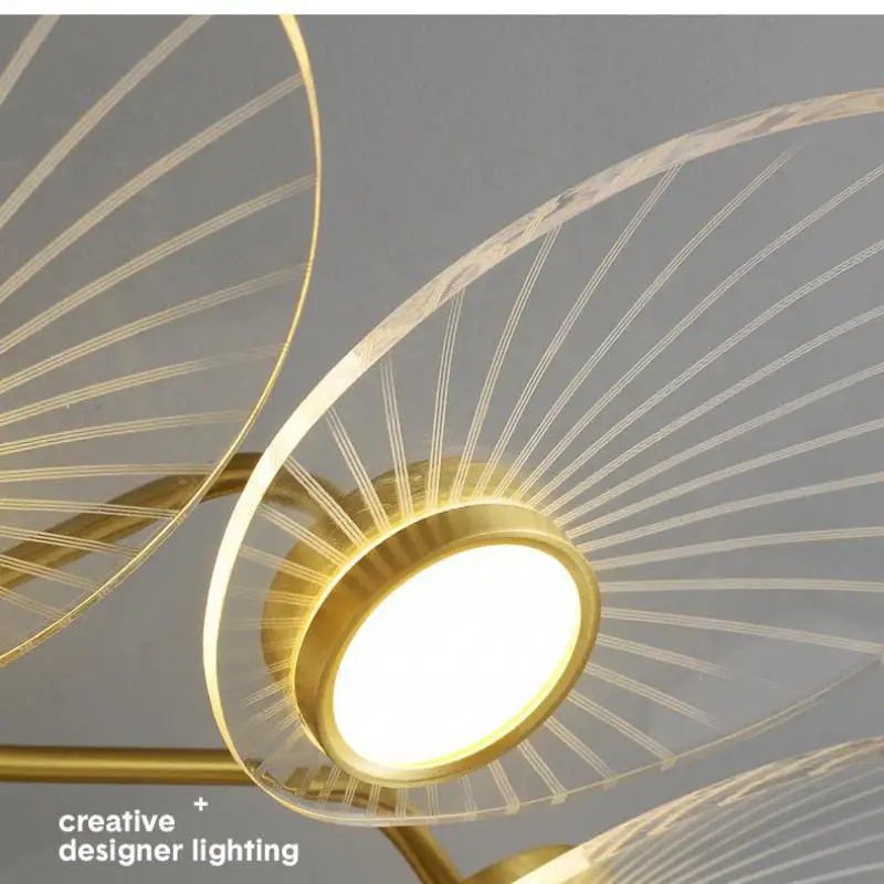 Современный светодиодный потолочный светильник Goldenk & White Lustre медный новый