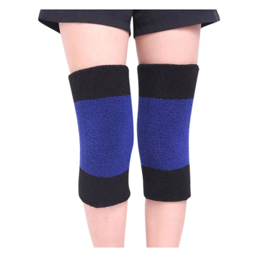 Winter Warm Thermal Legs Knee Sleeve Brace Basketball Mountaineering Football etc Pullover Solid Pads#4 - Цвет: Blue