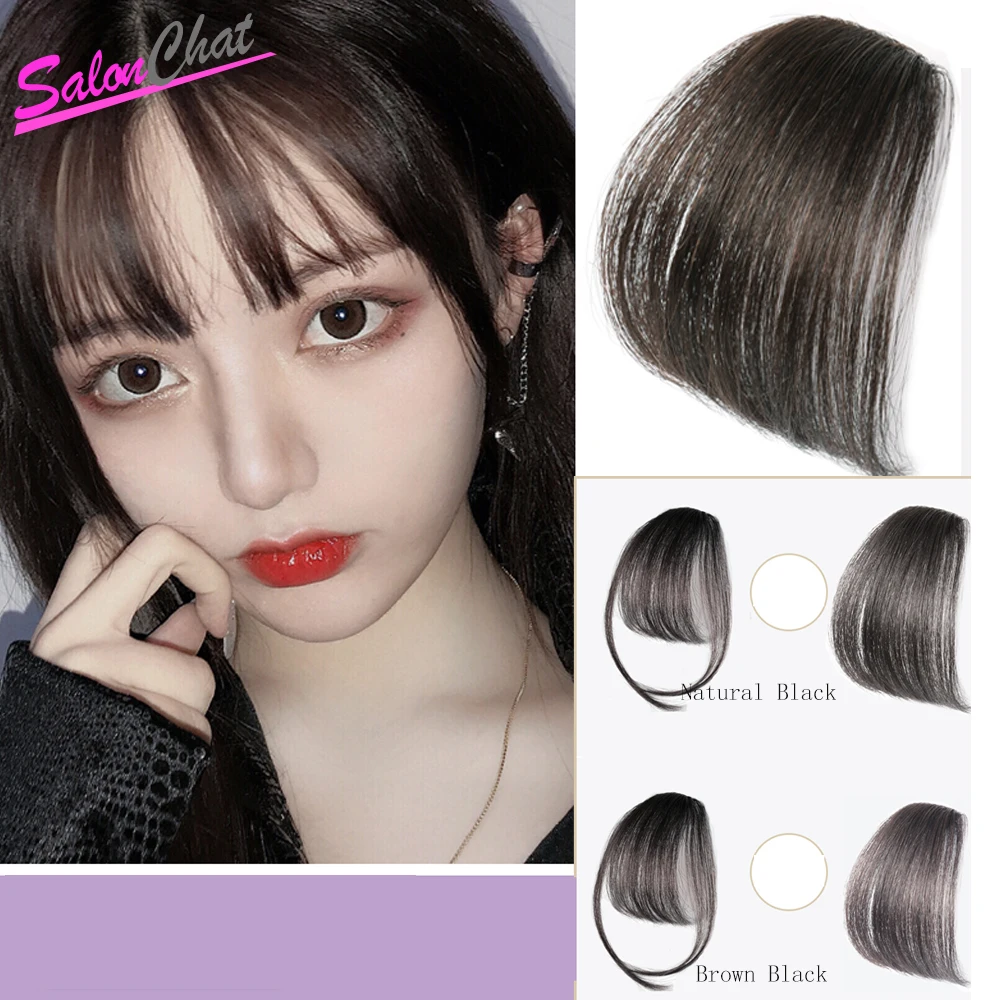 Brazilian Straight Clip-in Human Blunt Bangs Sweeping Side Bangs Front Hair Fringes 100% Remy Human Hair Black Brown Blond Red