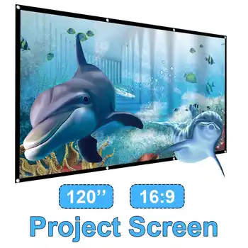 

Portable Home Projector Screen HD Screen 120 inch 16: 9 Projector Projection Screen Outdoor Folding Simple Screen Curtain