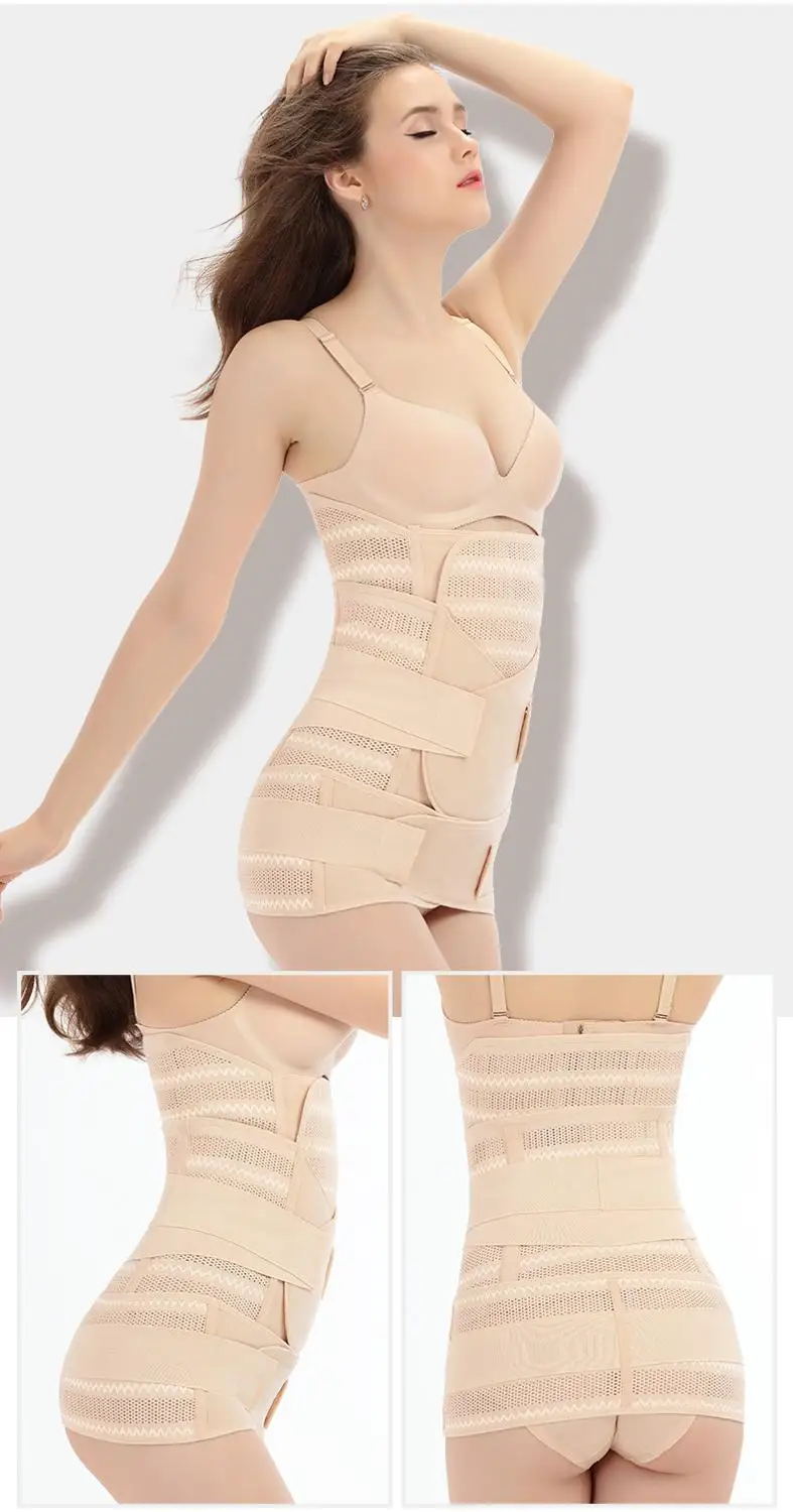 3in1 Belly/Abdomen/Pelvis Postpartum Belt Body Recovery Shapewear Belly Slim Waist Cinchers Breathable Waist Trainer Corset