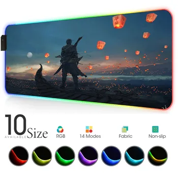 

Interstellar RGB Mouse Pad Black Gaming Accessories Large LED MousePad Desk Mats PC Desk Play Mat with Backlit Rubber computer